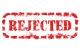 Rejected rubber stamp