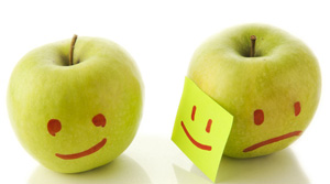 Happy apple, sad apple
