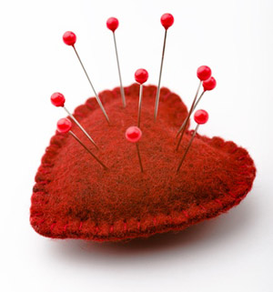 Heart pin cushion
