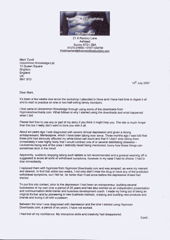 Letter Testimonial