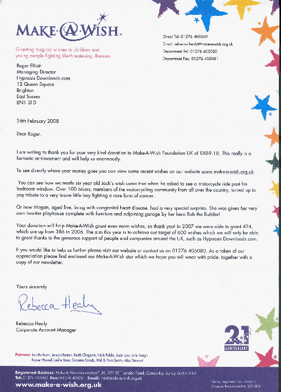 Make-a-Wish Thank You Letter 3