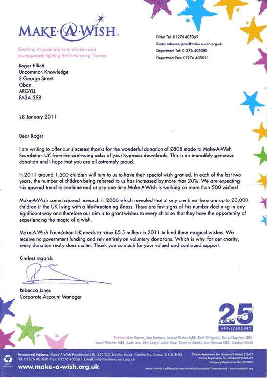 Make-a-Wish Thank You Letter 4