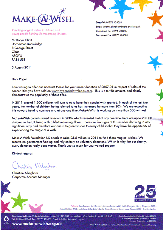 Make-a-Wish Thank You Letter 5
