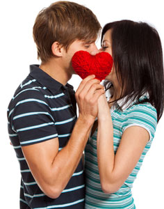 Man and woman kissing